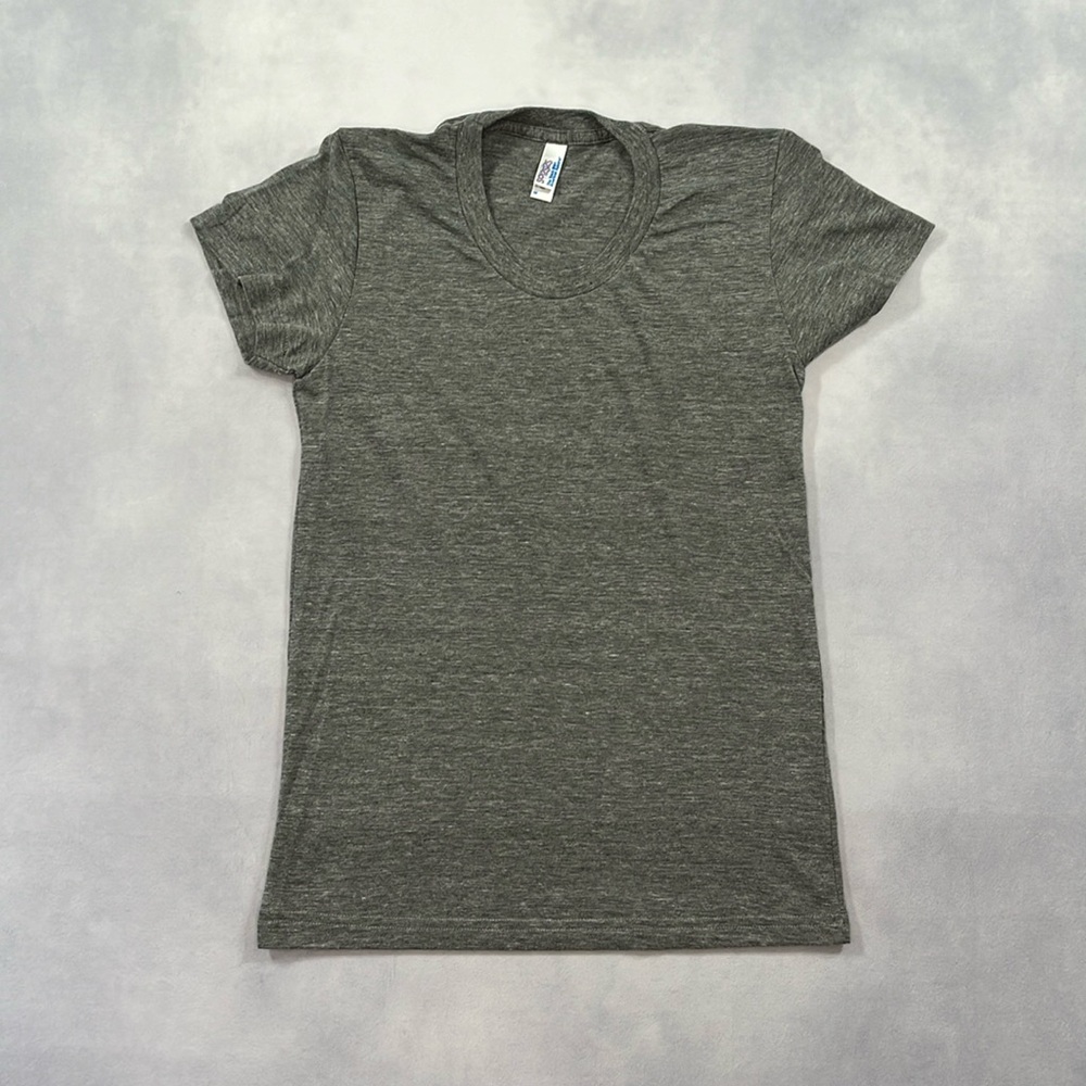 Women’s Medium American Apparel “The Track Shirt” Heather Gray 50/25/25